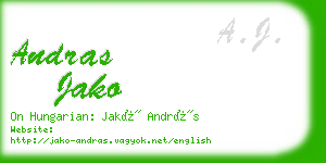 andras jako business card